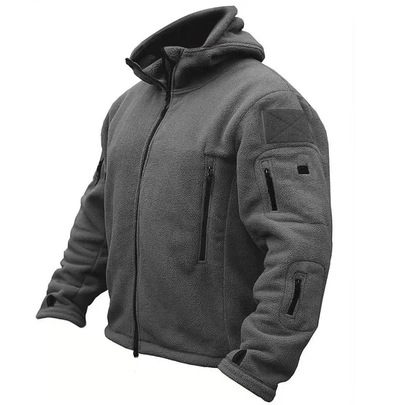Jaqueta Masculina Tática com Capuz e Forro Fleece