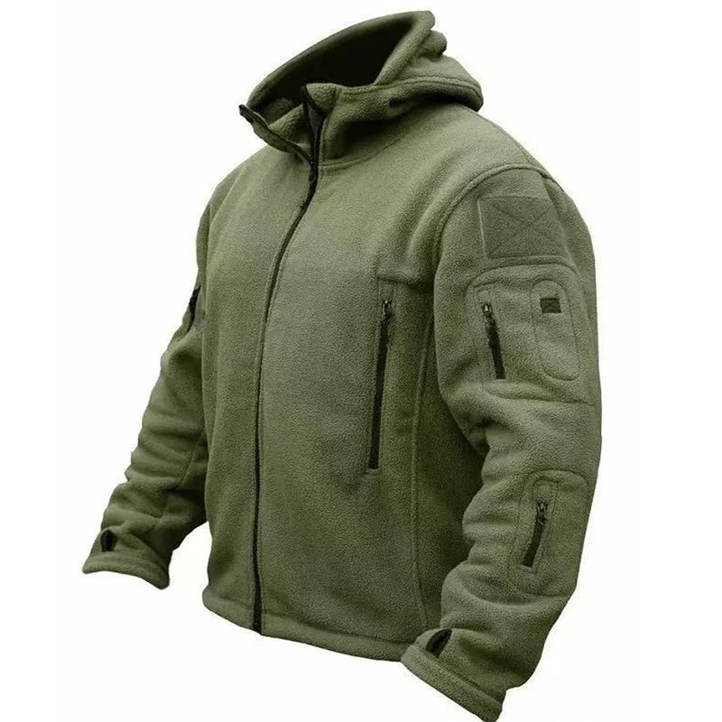 Jaqueta Masculina Tática com Capuz e Forro Fleece