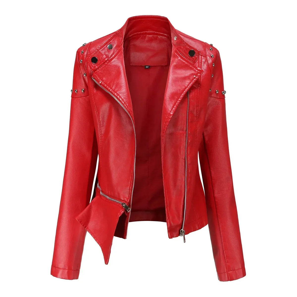 Jaqueta Feminina Estilo Motociclista com Gola Alta - (Promoção de Inverno 2026)