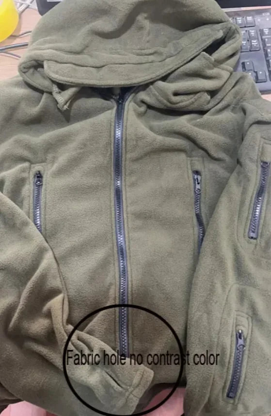 Jaqueta Masculina Tática com Capuz e Forro Fleece