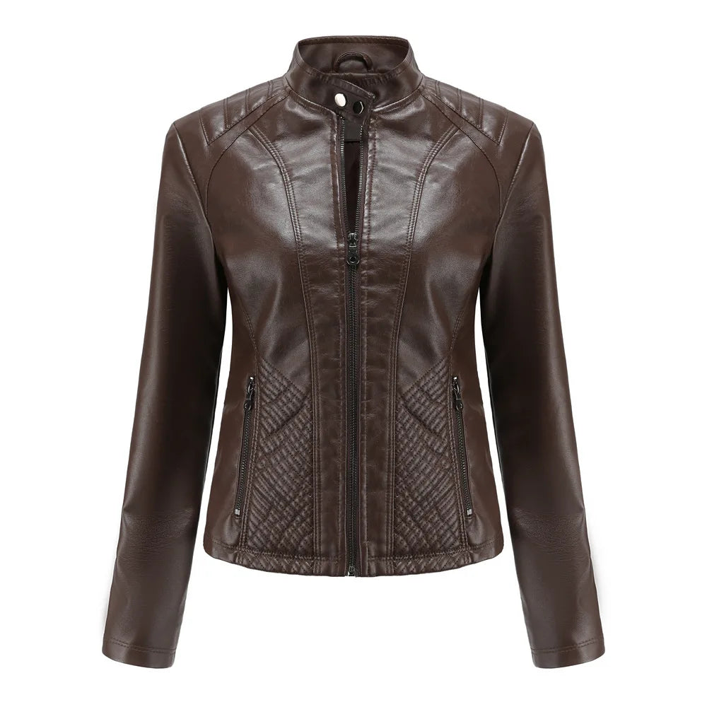 Jaqueta Feminina Estilo Biker com Zíper Luxy - (Promoção de Inverno 2026)
