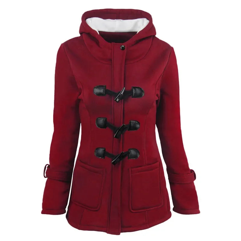 Casaco Feminino Básico com Capuz e Zíper - Sobretudo Casual para Outono/Inverno - (Promoção de Inverno 2026)