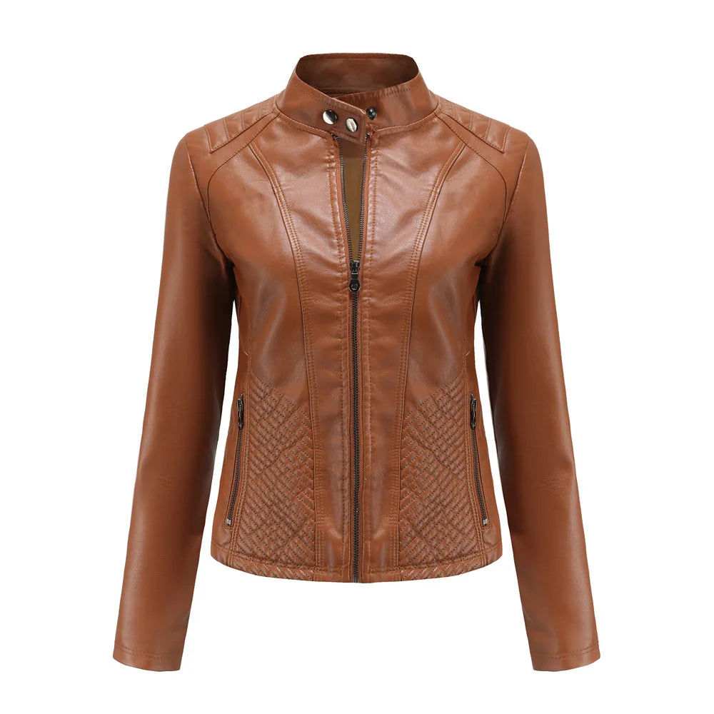 Jaqueta Feminina Estilo Biker com Zíper Luxy - (Promoção de Inverno 2026)