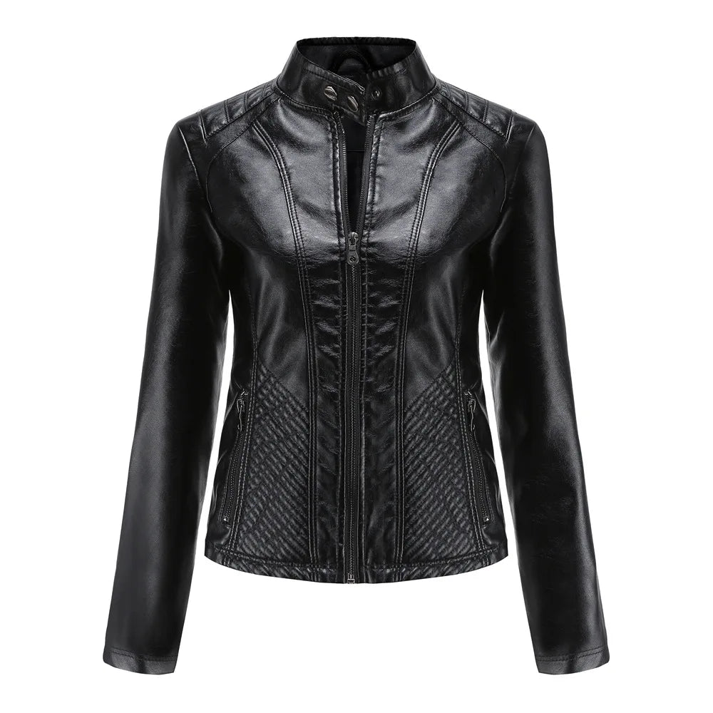 Jaqueta Feminina Estilo Biker com Zíper Luxy - (Promoção de Inverno 2026)