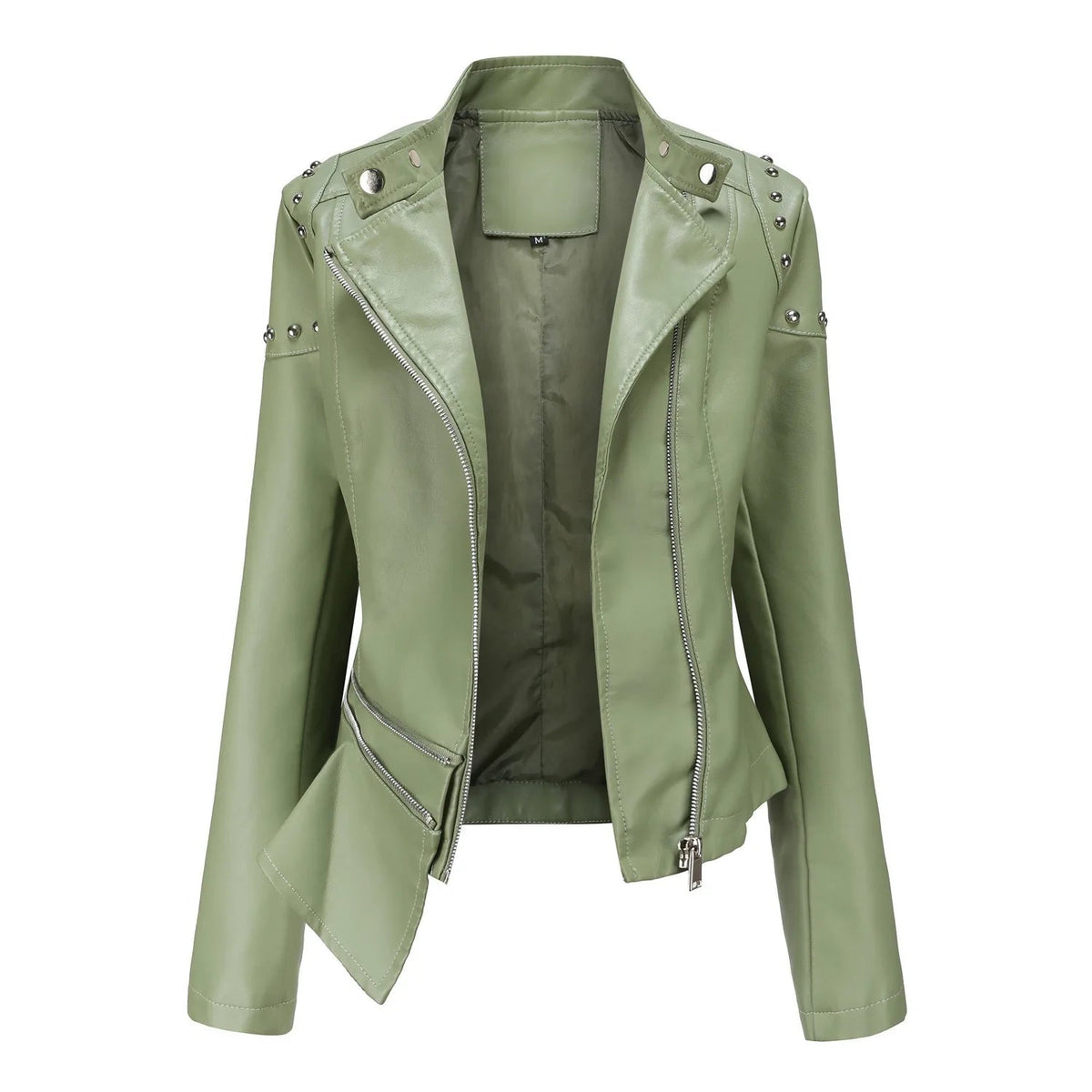 Jaqueta Feminina Estilo Motociclista com Gola Alta - (Promoção de Inverno 2026)