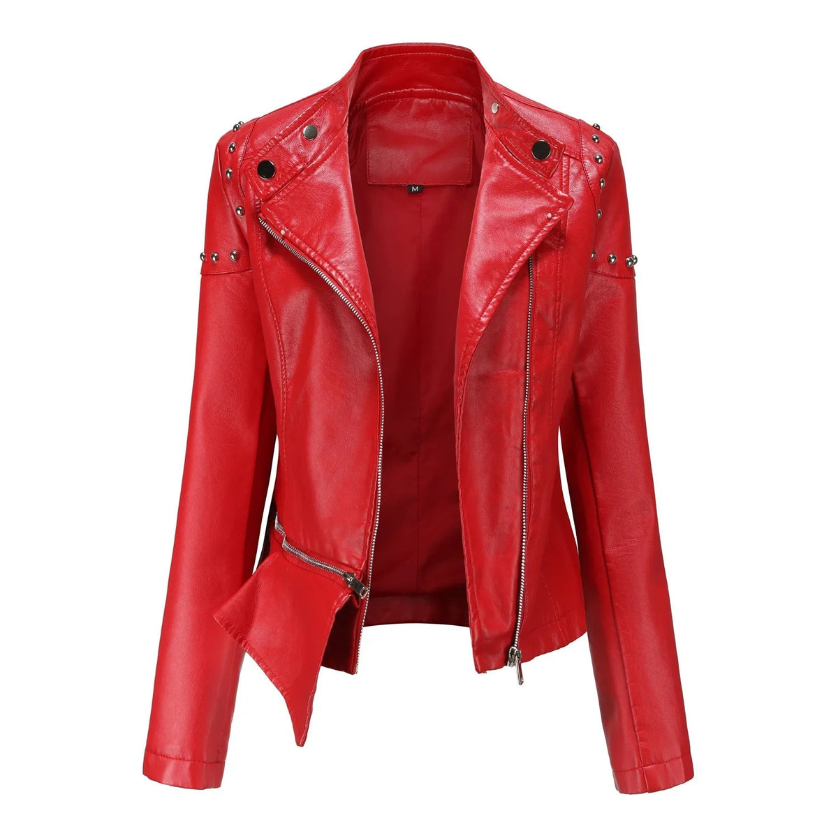 Jaqueta Feminina Estilo Motociclista com Gola Alta - (Promoção de Inverno 2026)