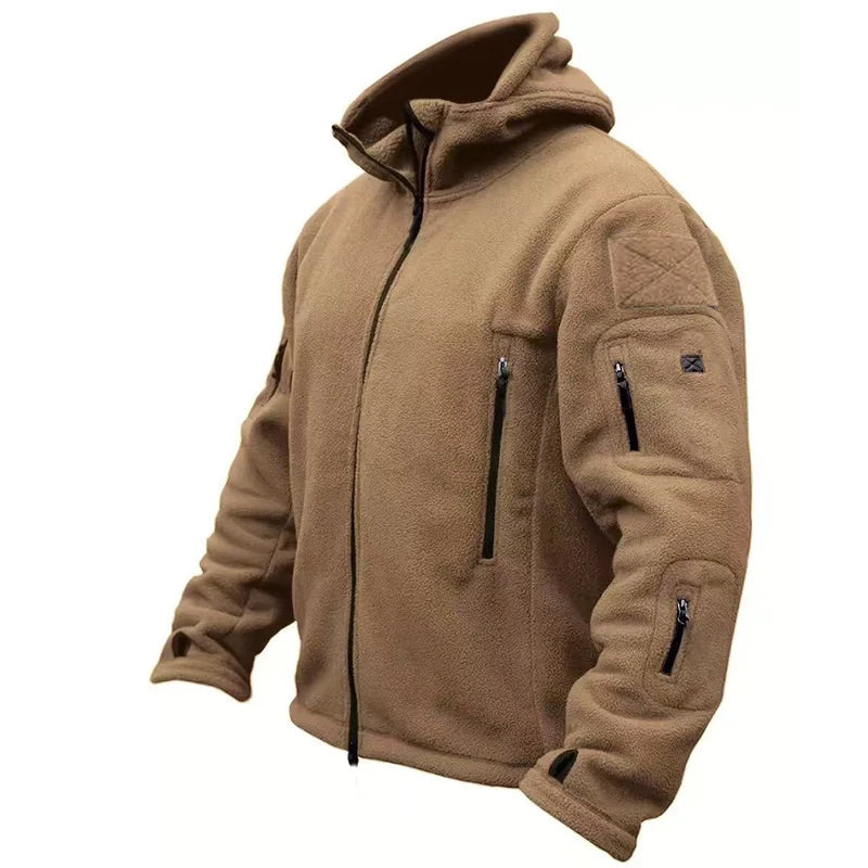 Jaqueta Masculina Tática com Capuz e Forro Fleece